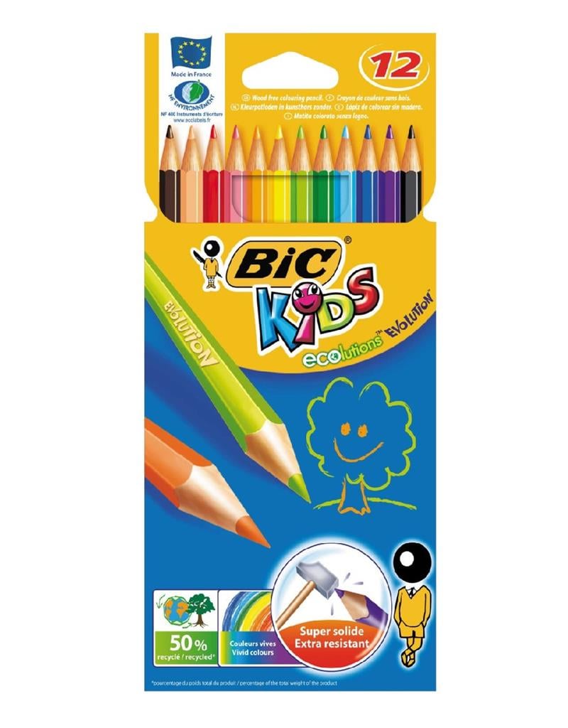 Bic Evolution 82902910 Kuru Boya Kalemi 12`li Kutu