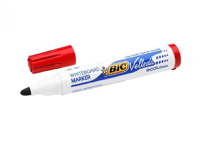 BİC Vellada 1701 Yuvarlak Uç Kırmızı Tahta Kalemi 12'li Kutu