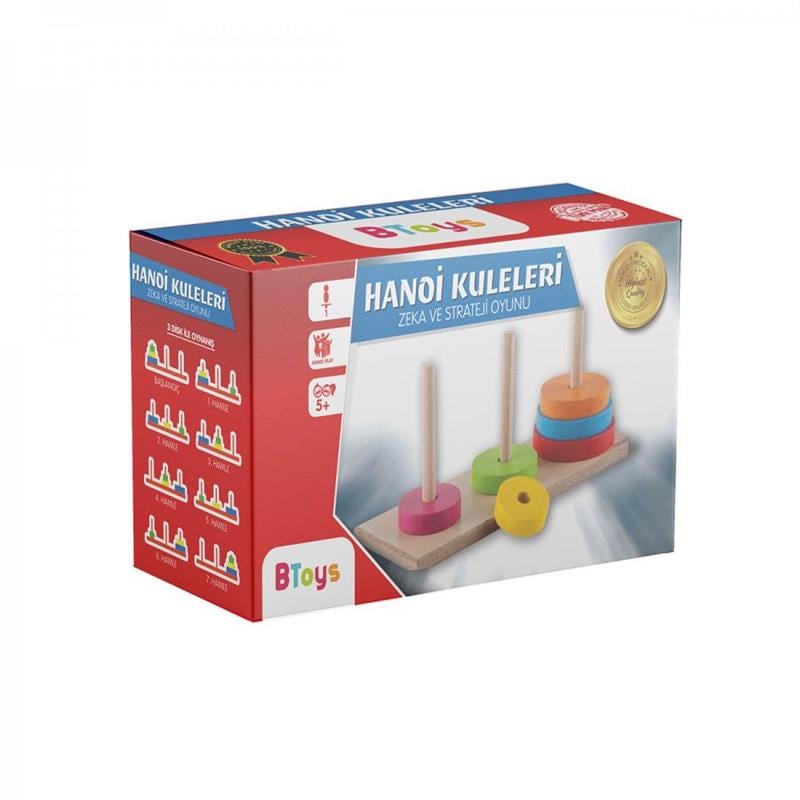 BTOYS AHŞAP RENKLİ HANOİ KULELERİ 5027