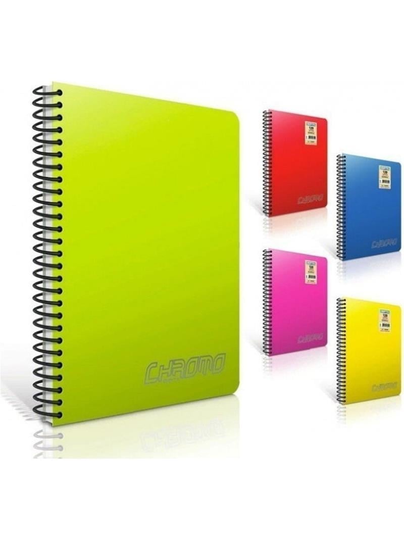 Chromo PP Kapaklı A4 Spiralli 60 Yaprak Kareli Defter 12'li Paket