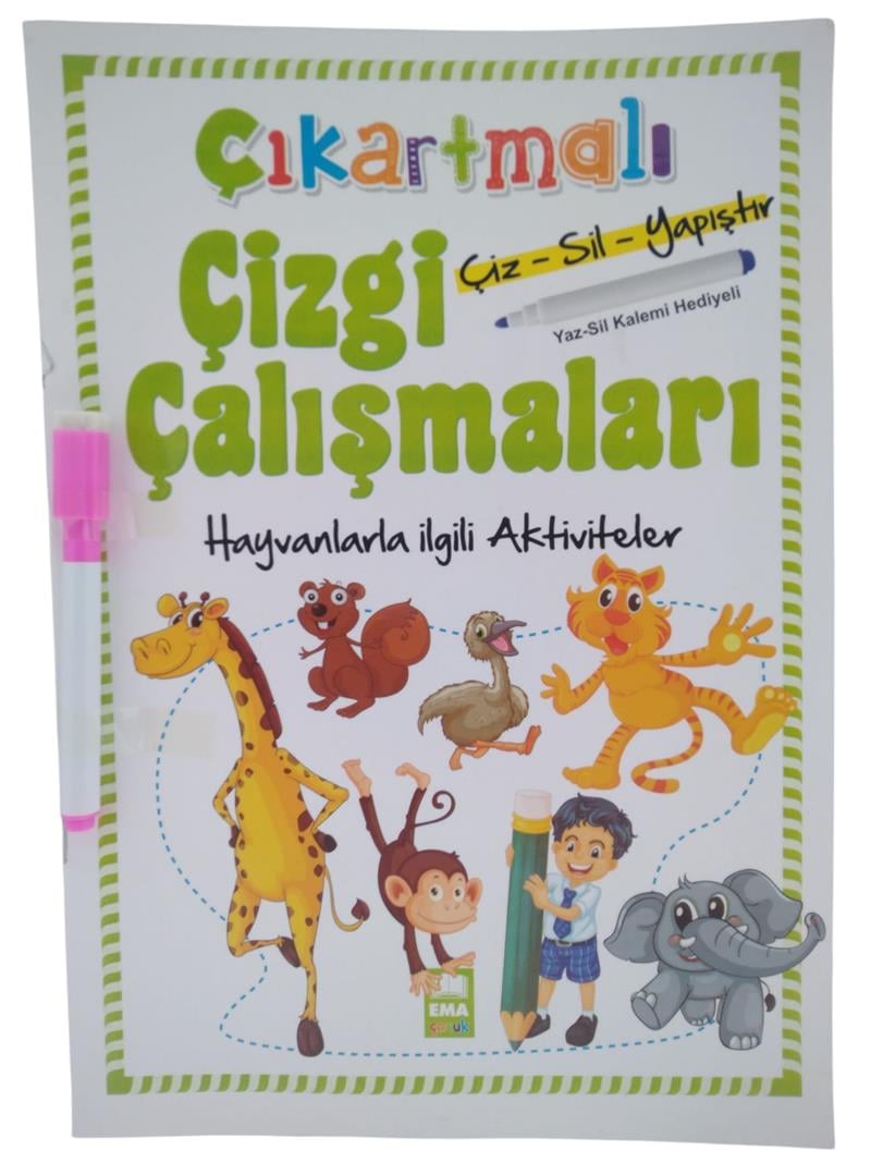 Çıkartmalı Çizgi Çalışmaları Hayvanlar Ema Çocuk