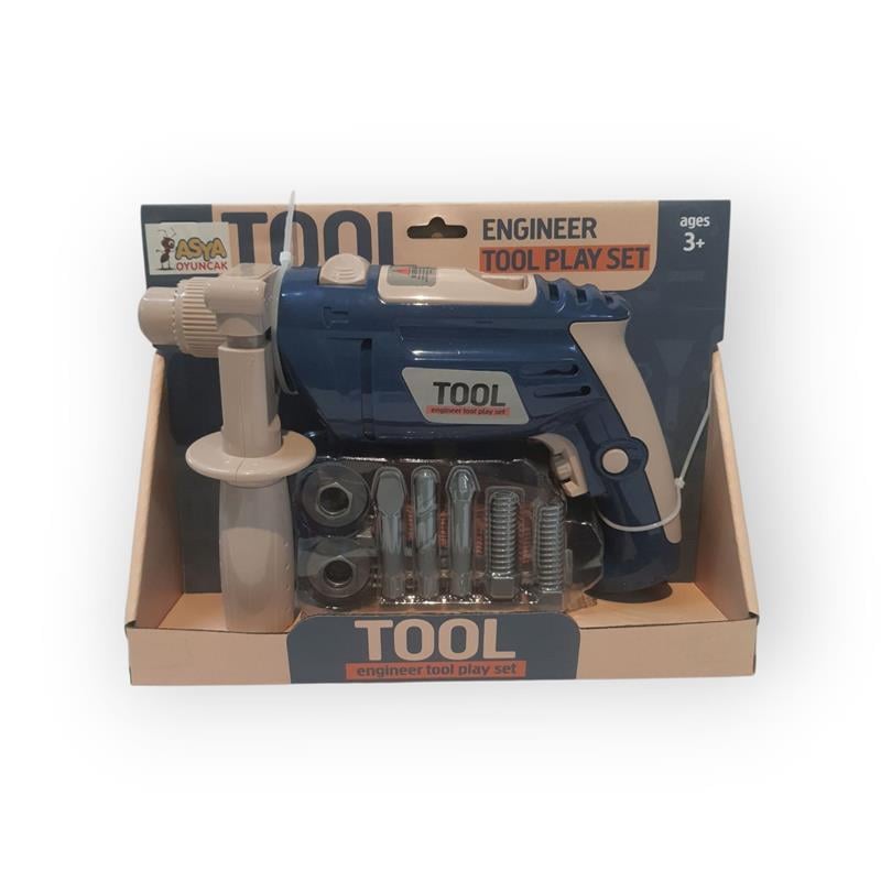 ÇOCUKLAR İÇİN PİLLİ MÜHENDİS OYUN SETİ TOOL PLAYSET 