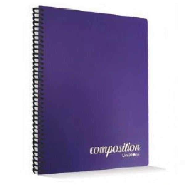 Composition Plastik Kapak 80 Yaprak Spiralli Çizgili Defter