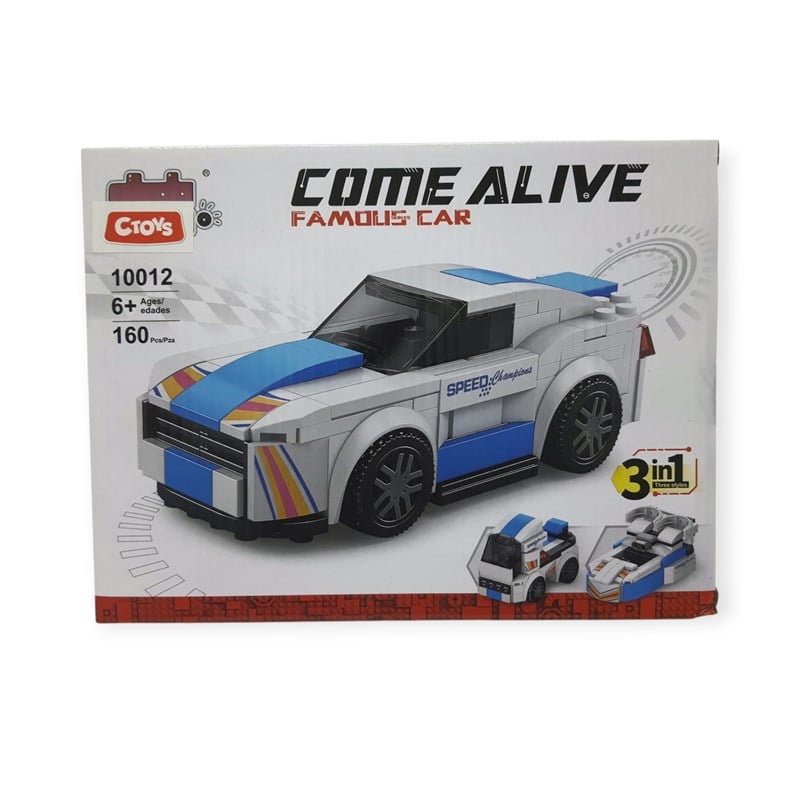 Ctoys 161 Parça Come Alive Famous Car Blok Yarış Araçları 3in1