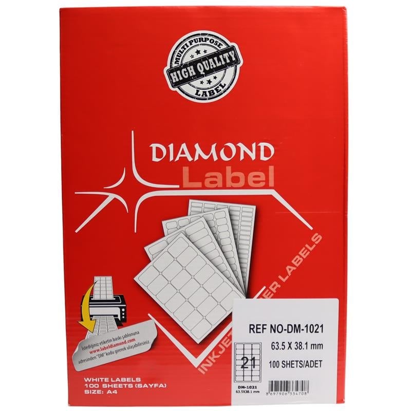 Diamond Etiket DM-1021 63.5x38.1 mm Lazer
