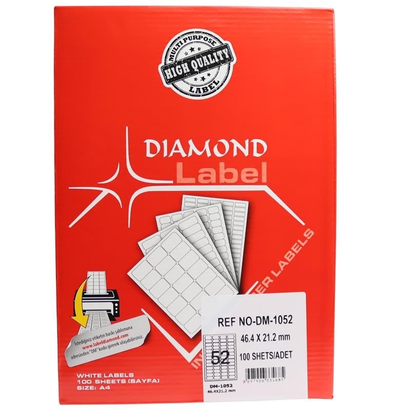 Diamond Etiket DM-1052 46.4x21.2 mm Lazer