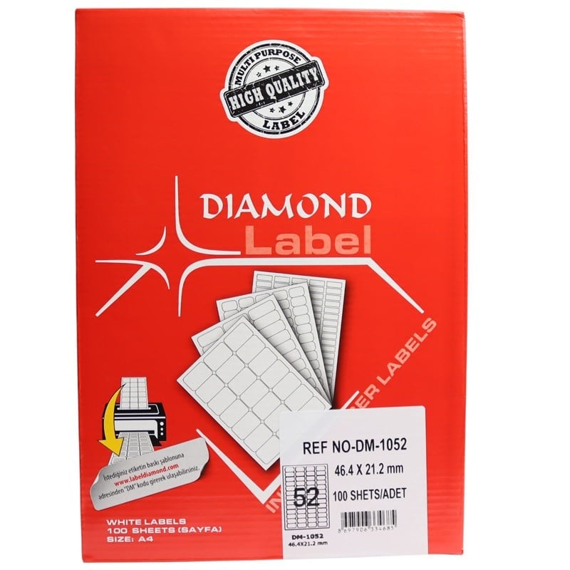 Diamond Etiket DM-1052 46.4x21.2 mm Lazer