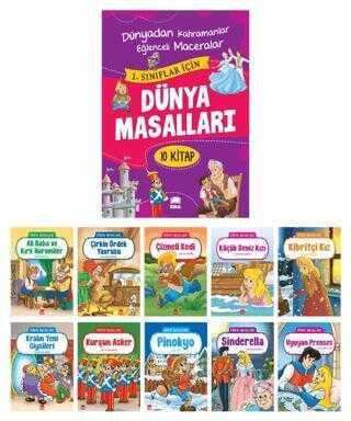 Dünya Masalları Seti 1 ve 2 Sınıflar İçin Eğik el Yazılı / EMA Çocuk