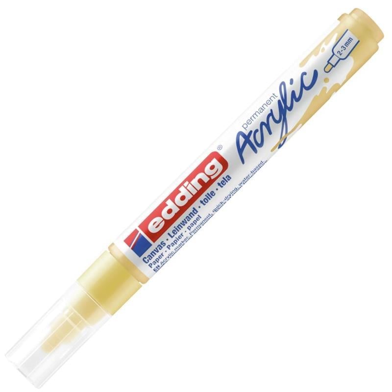Edding Akrilik Kalem ED5100 Orta Uçlu Pastel Sarı 23 mm Yuvarlak Uç