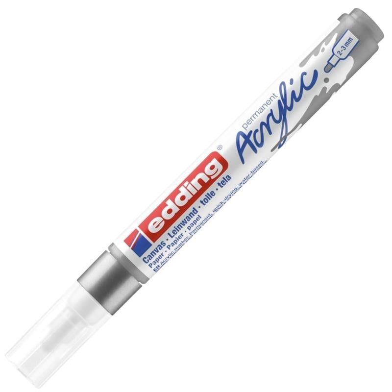 Edding Akrilik Kalem ED5100 Orta Uçlu Gümüş 23 mm Yuvarlak Uç