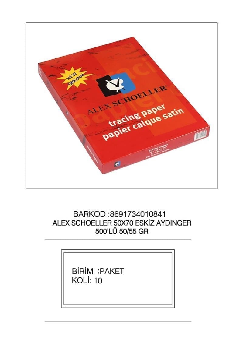 Eskiz Kağıdı- 50x70 Alex 50/55gr 500lu