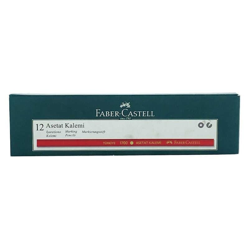 Faber Castell İşaretleme Asetat Kalemi 1700 Kırmızı 12'li Kutu