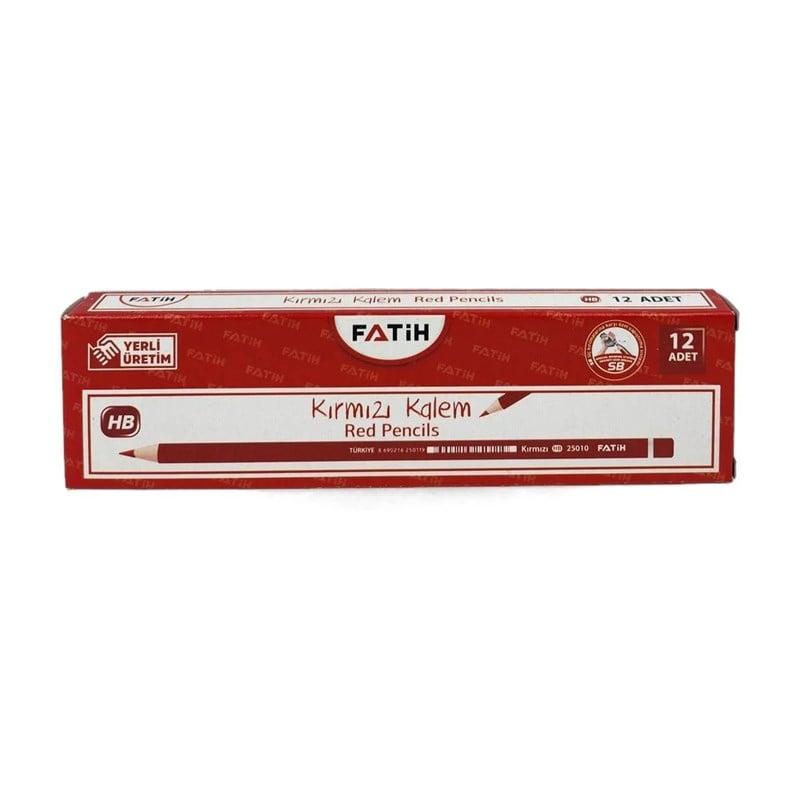 Fatih Kopya Kalemi Kırmızı HB 12'li Paket