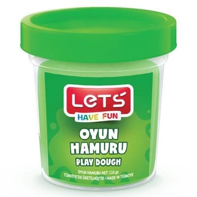 Lets Tek Renk Yeşil 115 Gr. Şeffaf Bardak Oyun Hamuru