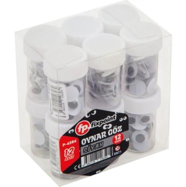 Fixpoint Oynargöz 12mm Siyah 12’li Paket