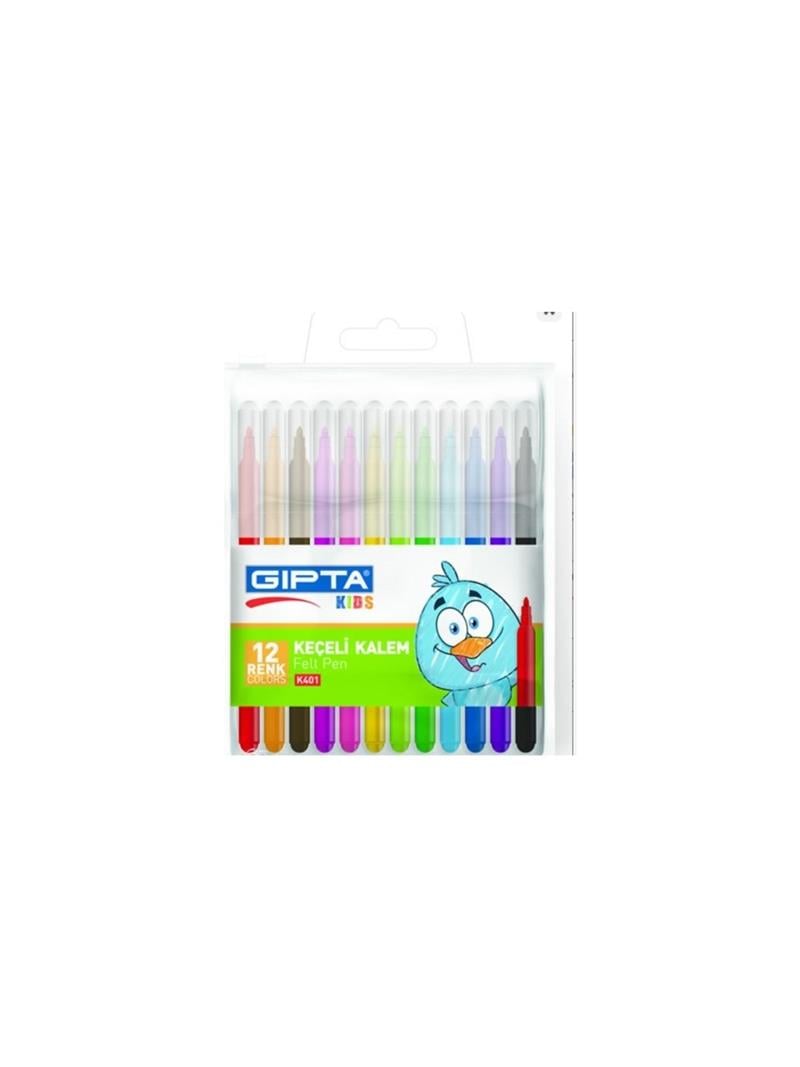 Gıpta Keçeli Kalem Pvc Çantalı 12 Renk K401