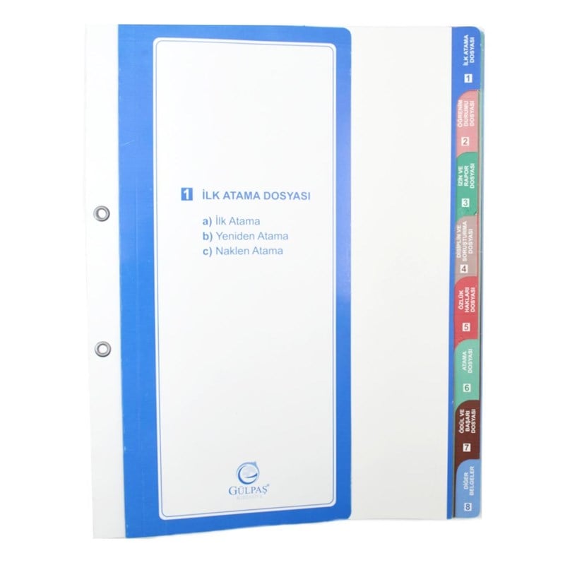 Gülpaş Öğretmen Özlük Dosyası İçi 8 Dosya Kod:699