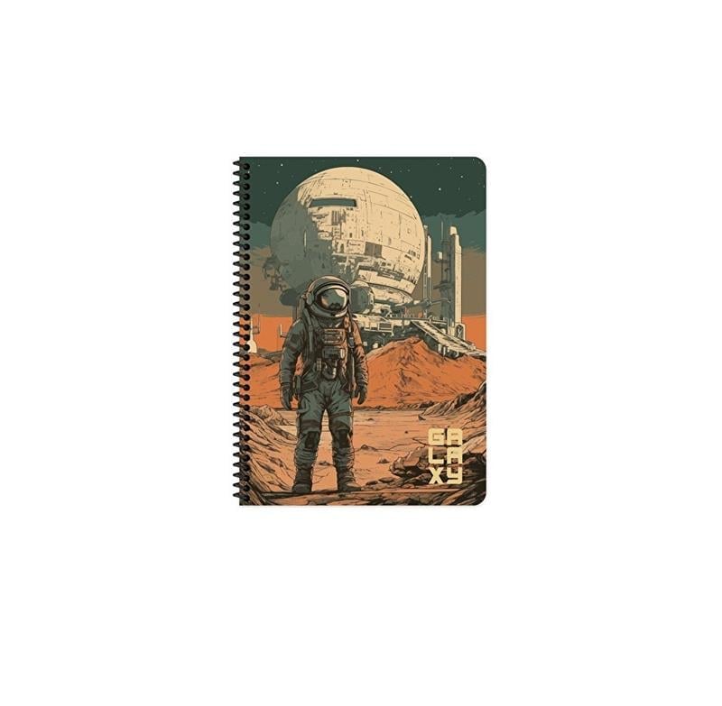 Keskin Defter A4 Spiralli PP Kapak Galaxy Defter 80 Yaprak Kareli