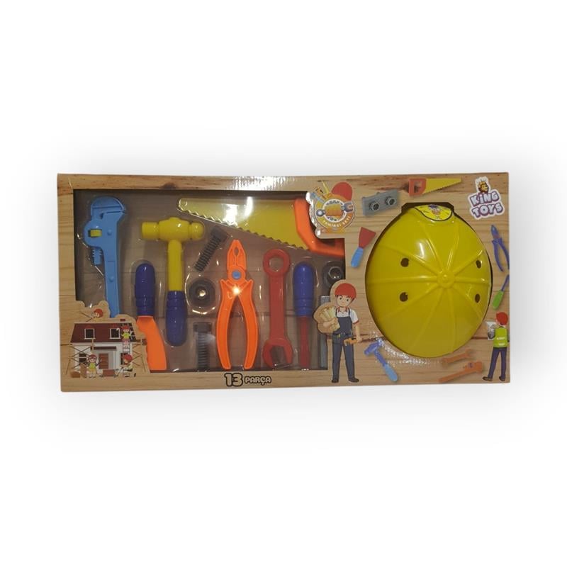KİNG TOYS 13 PARÇA KASKLI TAMİR SETİ 