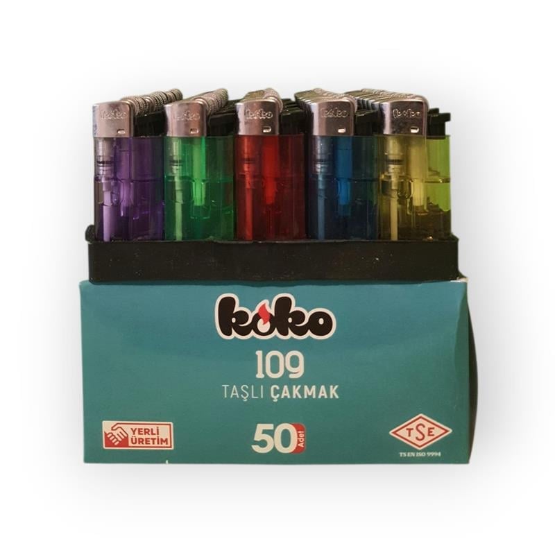 KOKO 50'Lİ TAŞLI ŞEFFAF ÇAKMAK 