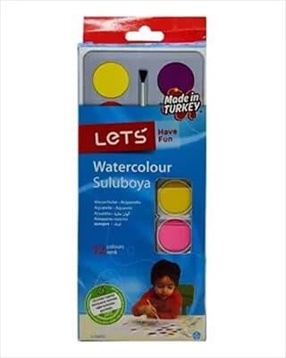 Let's Sulu Boya 12 Renk Büyük Boy L-10412