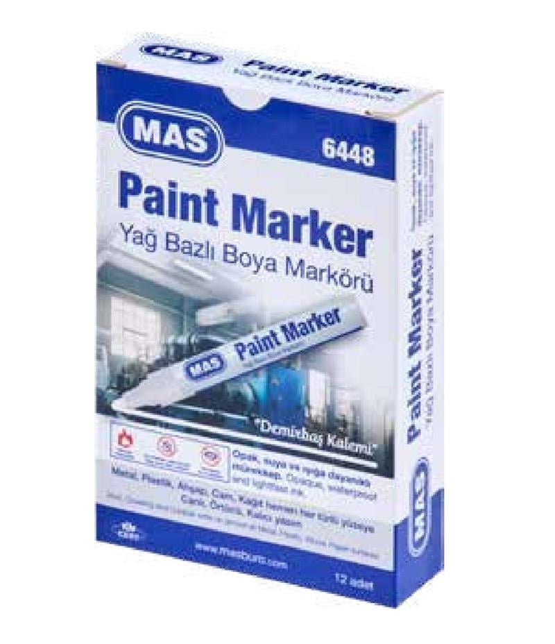 Mas Permanent Marker Demirbaş Kalemi Siyah 12'li Paket 6448