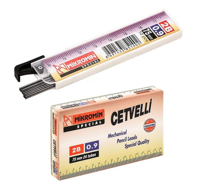 Mikro M-750 75 mm Cetvelli Kurşun Kalem Ucu 09 mm 24'Adet