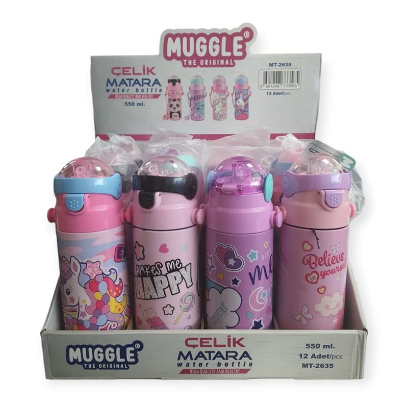 Muggle 550ml Çelik Matara MT-2635 12'li Stand