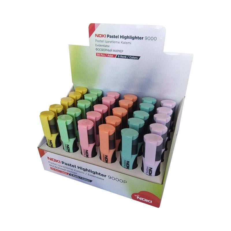 Noki Pastel Fosforlu Kalem 30'lu Stand 9000P-30