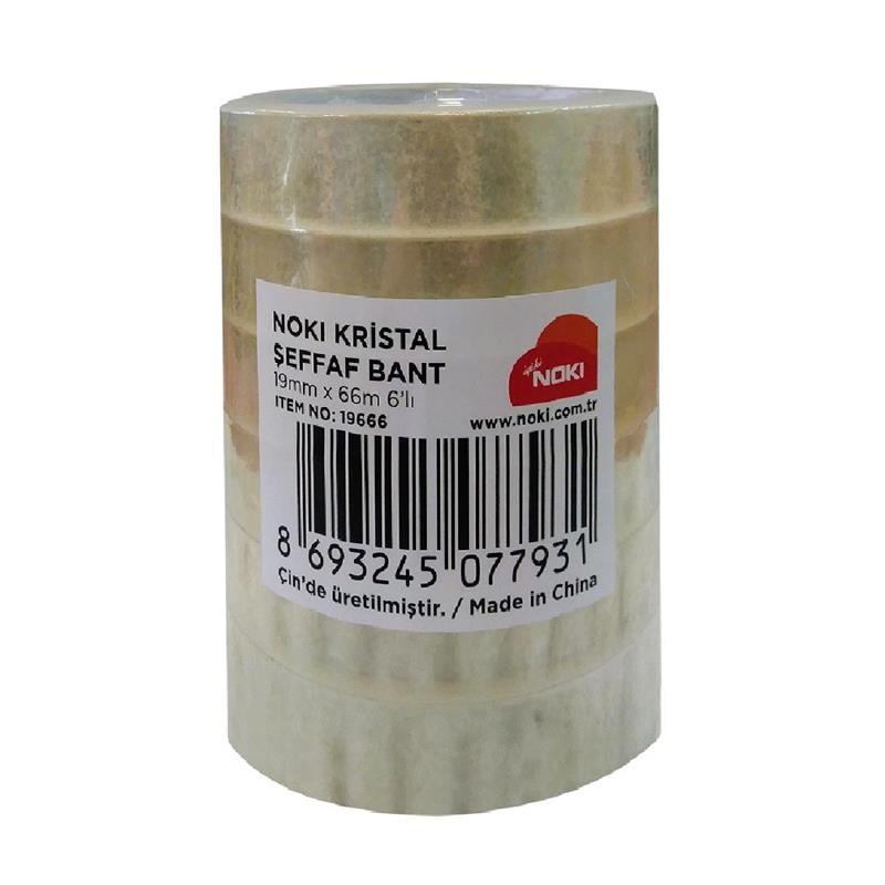 Noki Şeffaf Bant 19mm*66m 6'lı Rulo 19666