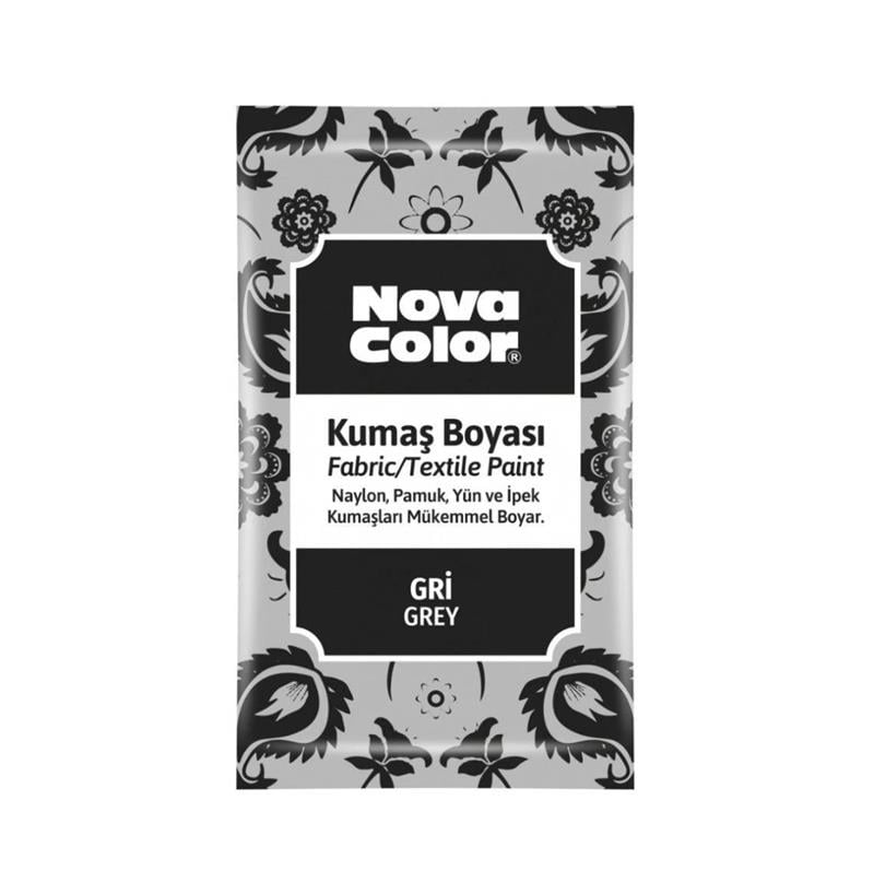 Nova Color Kumaş Boyası Toz Gri 12gr 12'li Paket