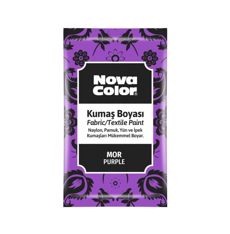 Nova Color Kumaş Boyası Toz Mor 12gr 12'li Paket