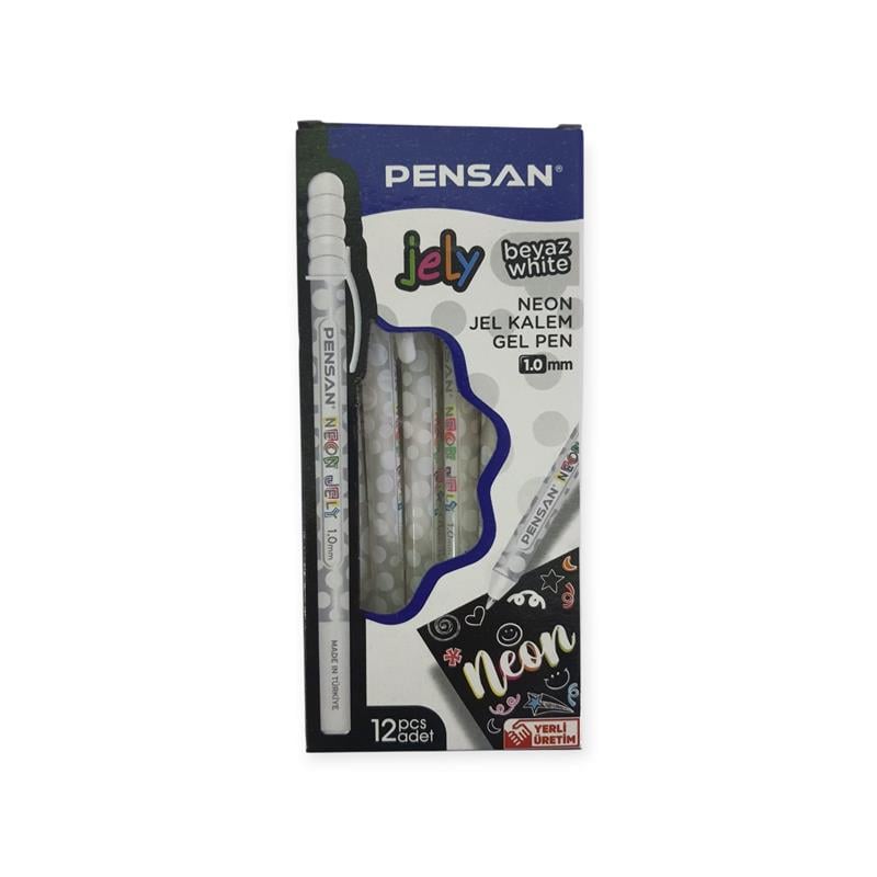 Pensan Jel Kalem Beyaz Jely Neon 12'li Paket 