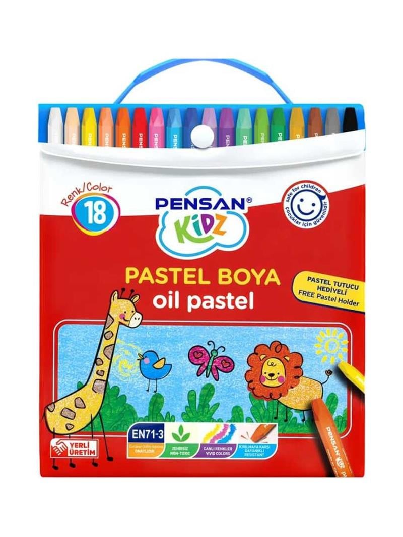 Pensan Kidz Çantalı Pastel Boya 18 Renk Set 