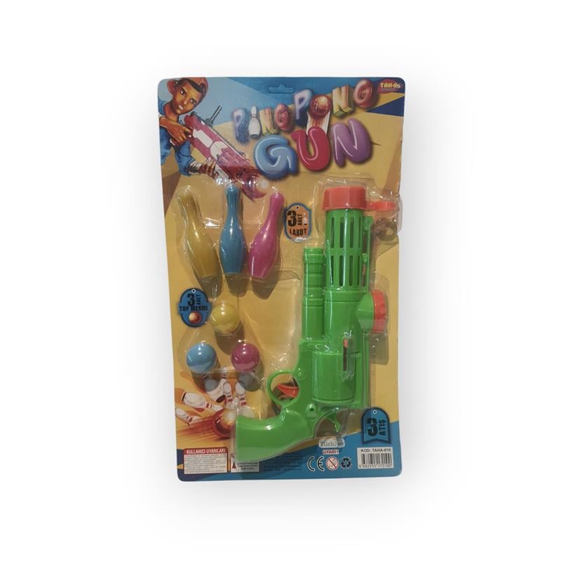 PİNG PONG GUN BOWLİNG SET ÇOCUKLAR İÇİN 2'Sİ 1 ARADA EĞLENCE 