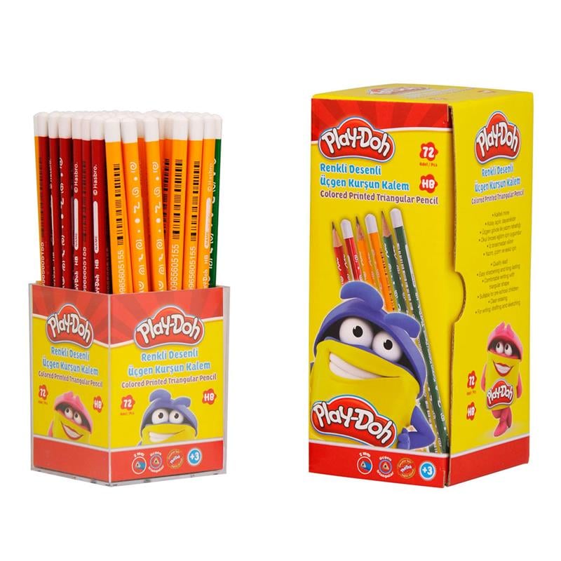 Play-Doh Renkli Üçgen Kurşun Kalem 72'li Stand