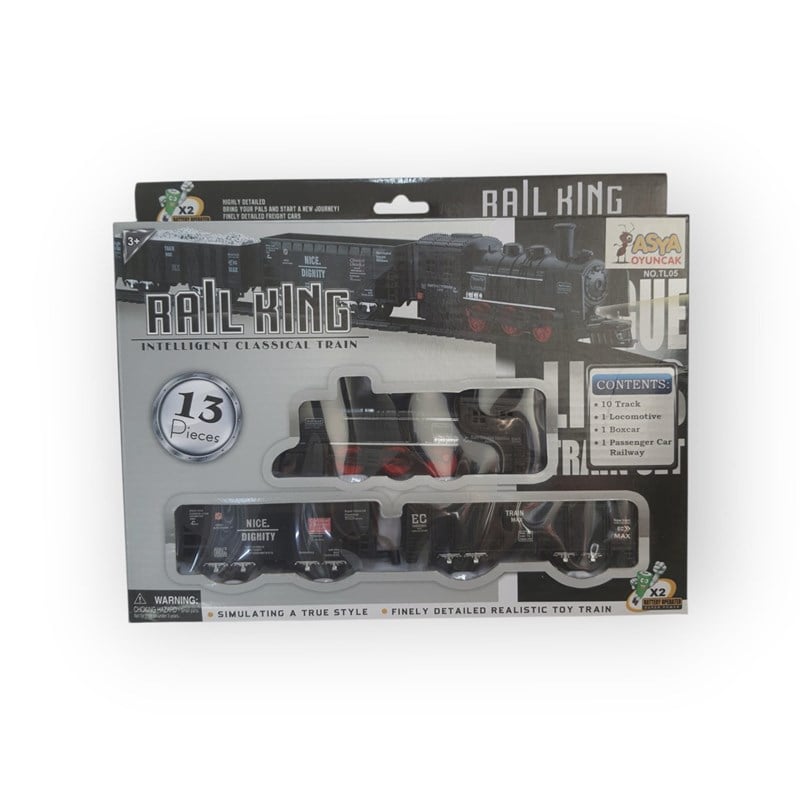 RAİL KİNG LOKOMOTİF PİLLİ TREN SETİ 13 PARÇA 
