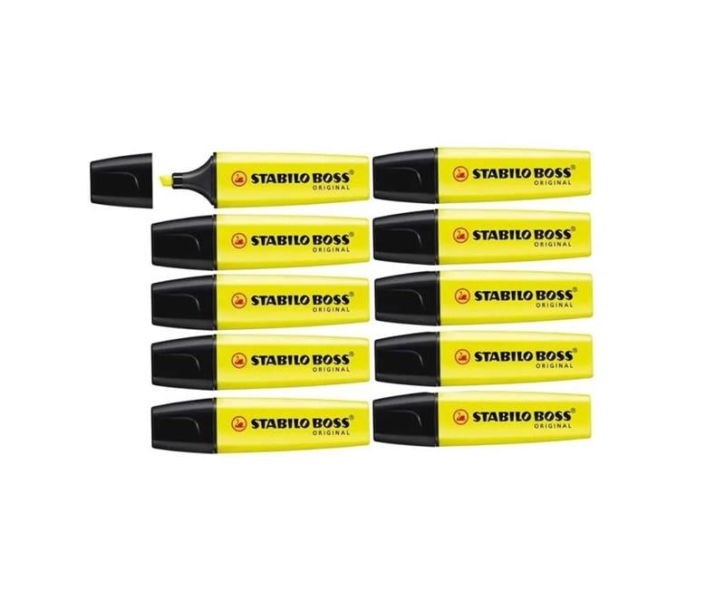 Stabilo Fosforlu Kalem Boss Pastel Sarı 10'lu Paket