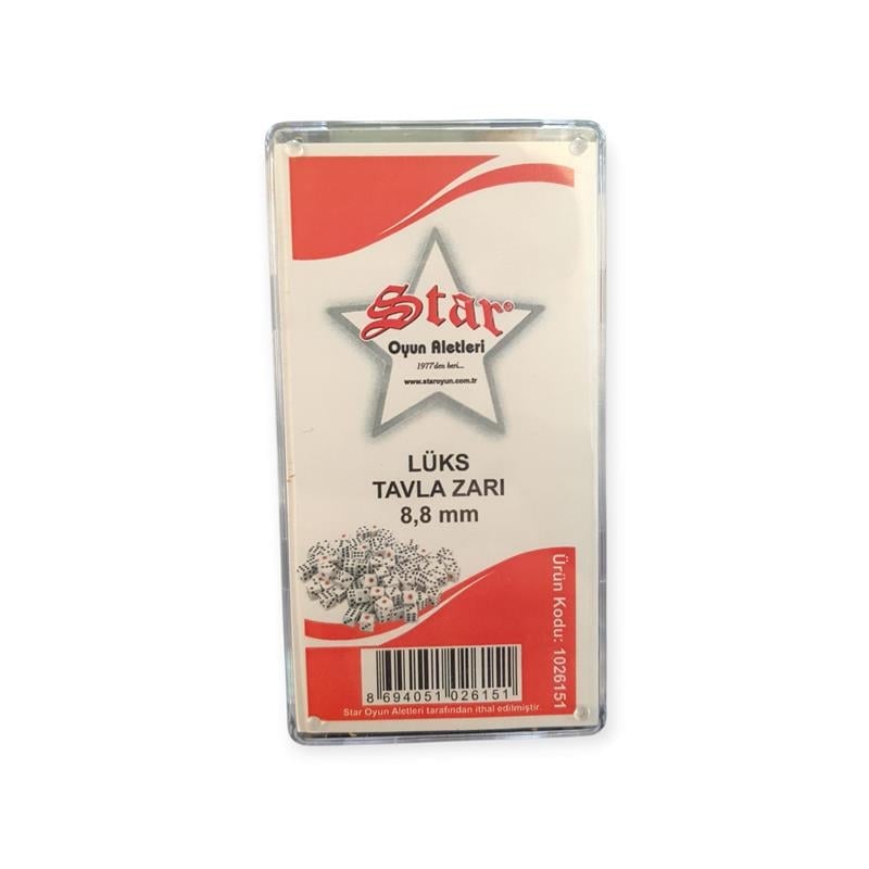 Star Lüks Tavla Zarı 8,8mm Köşeli 100'lü Paket