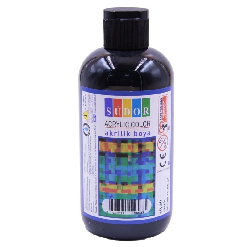 Südor Südor 250 Ml Siyah Akrilik Boya 