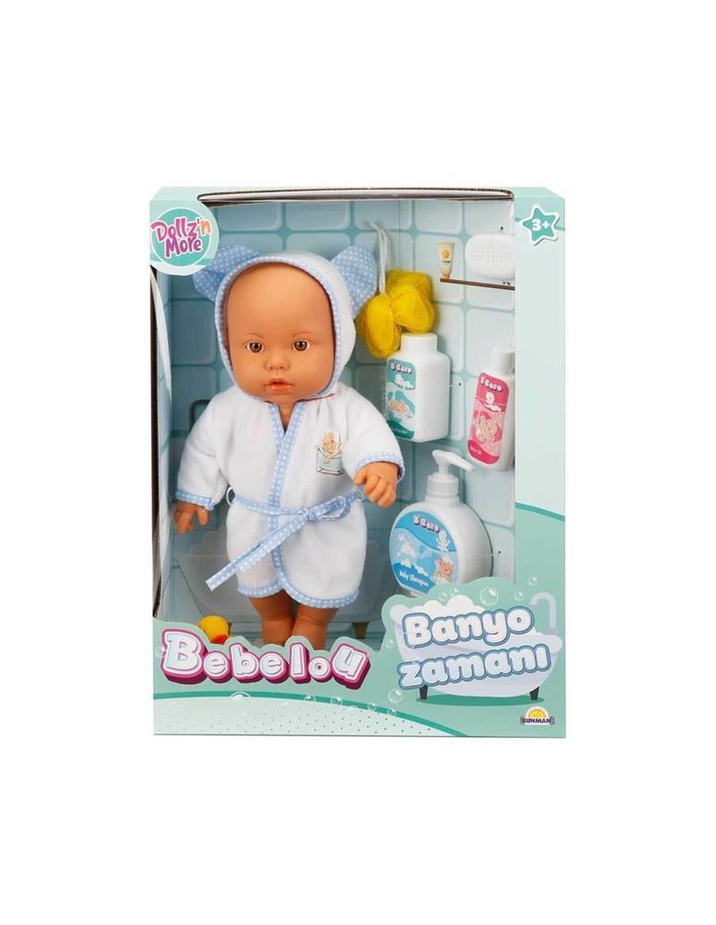Sunman Bebelou Banyo Zamanı Sesli Bebek Seti 35 cm S01030031