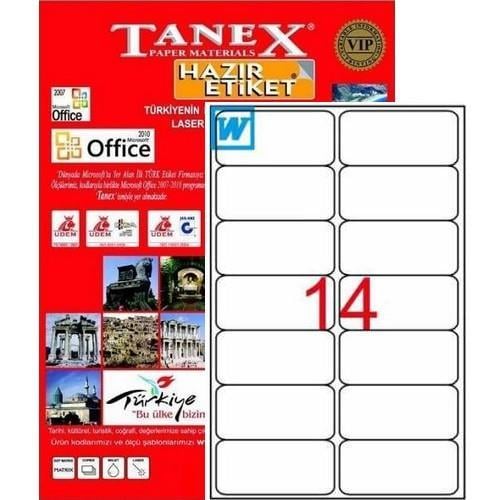 Tanex Laser Etiket Tw-2014 99,1x38,1 Mm 100 Adet