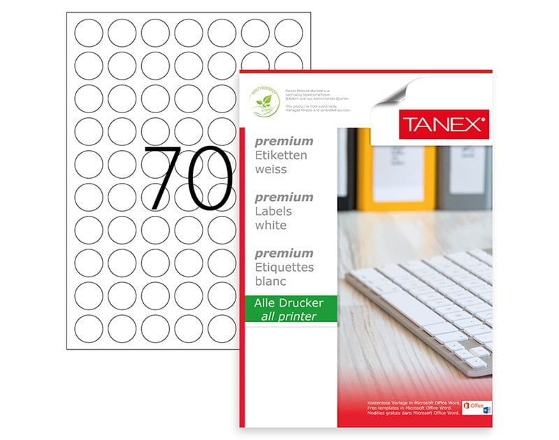 Tanex Laser Etiket Tw-2125 25 Mm 100 Adet