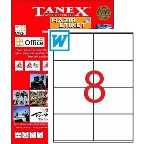 Tanex Laser Etiket Tw-2208 105x70 Mm 100 Adet