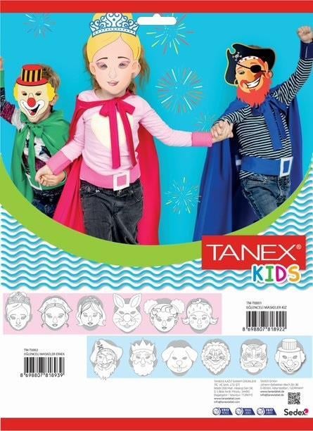 Tanex Stıcker Eğlenceli Maskeler 3 Adet (Kız/Erkek)