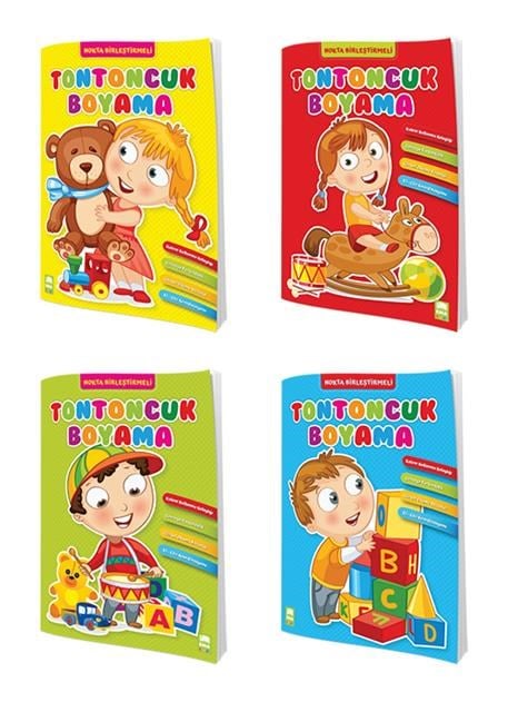 Tontoncuk Boyama Seti - Nokta Birleştirmeli 4 Kitap