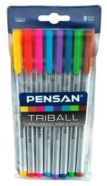 Tükenmez- Pensan Triball Renkli 8 Lı Set