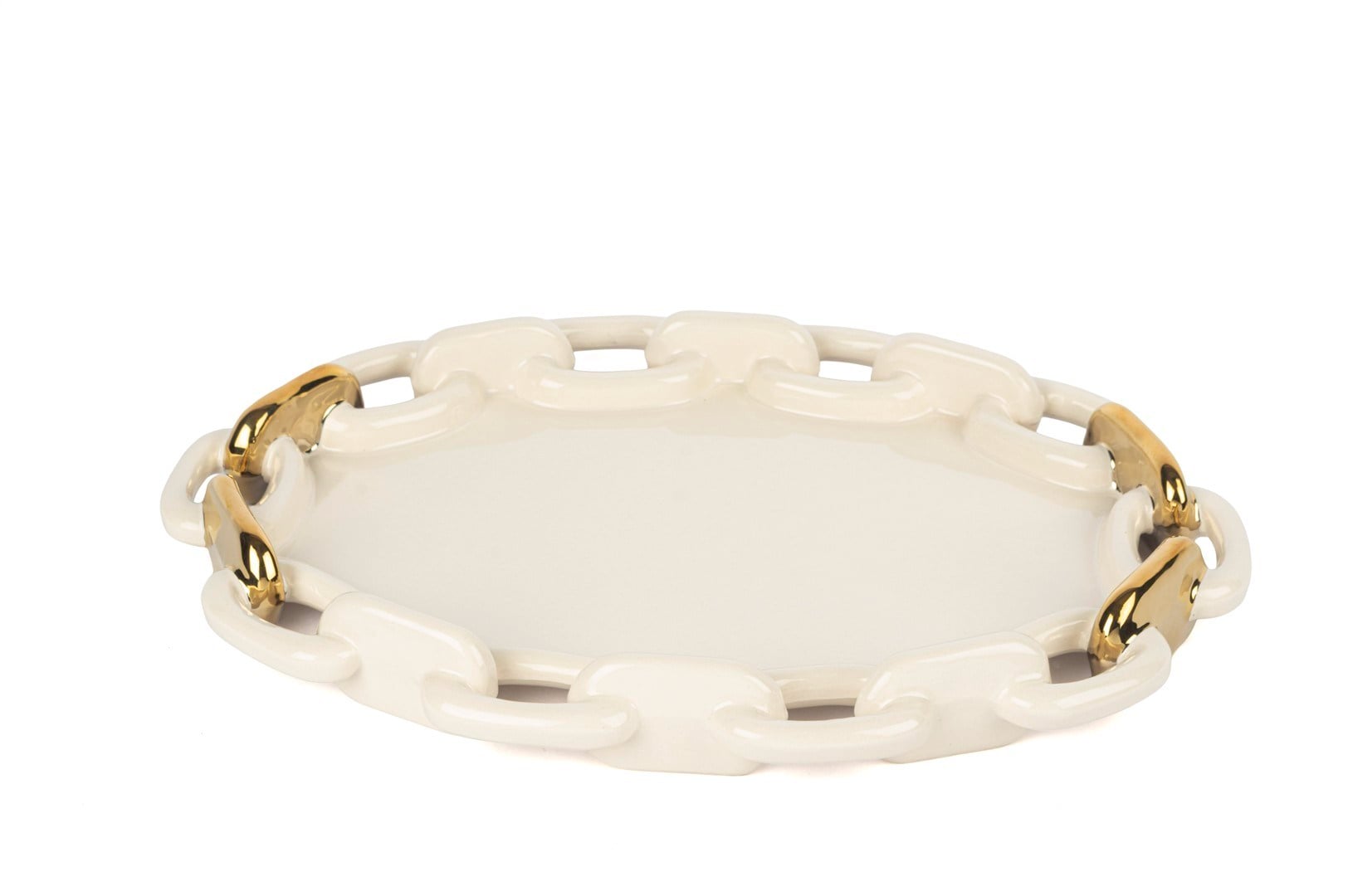 Zincir Detaylı Gold Oval Servis