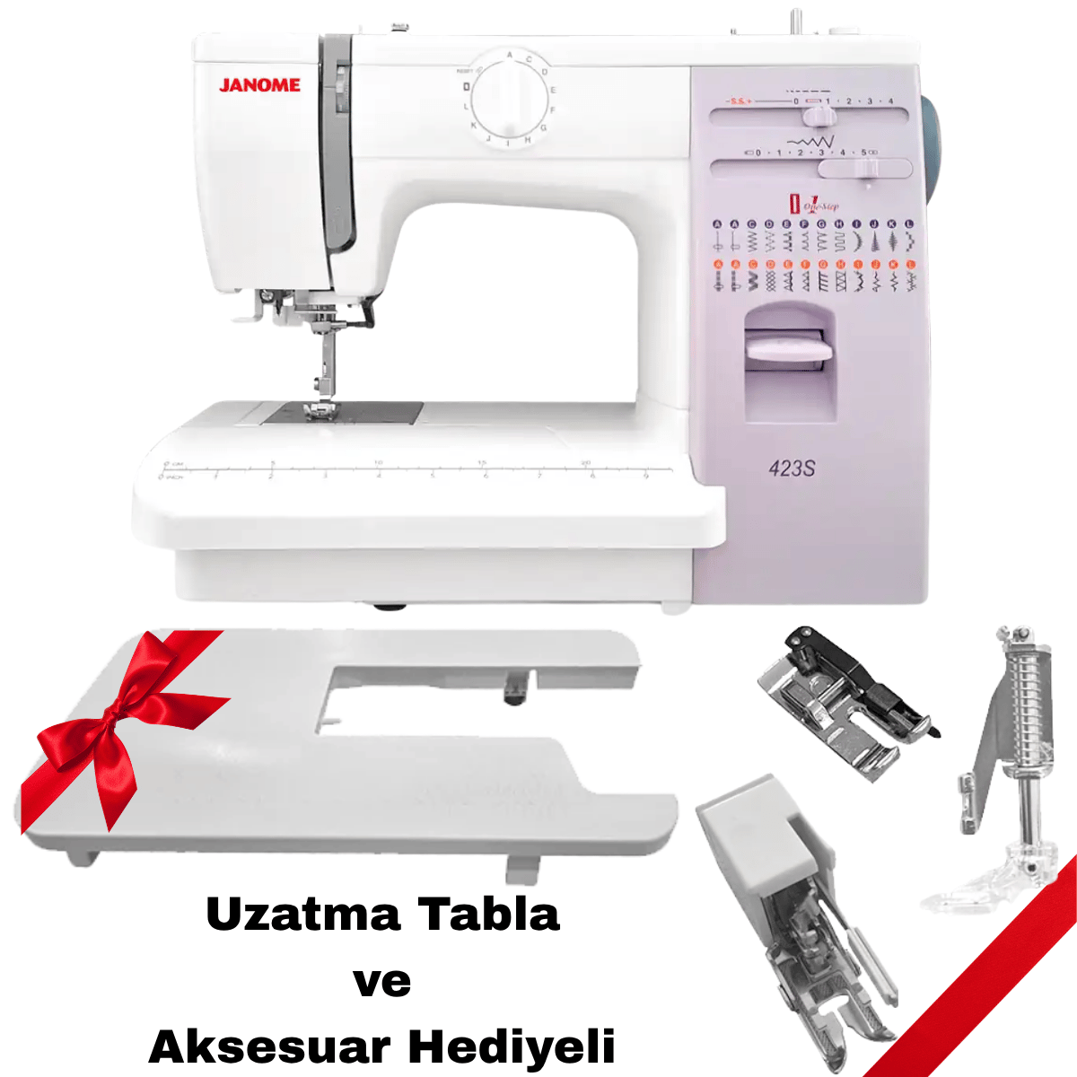 Janome 423S Dikiş Nakış Makinesi — Uzatma Tablası ve Aksesuar Hediye