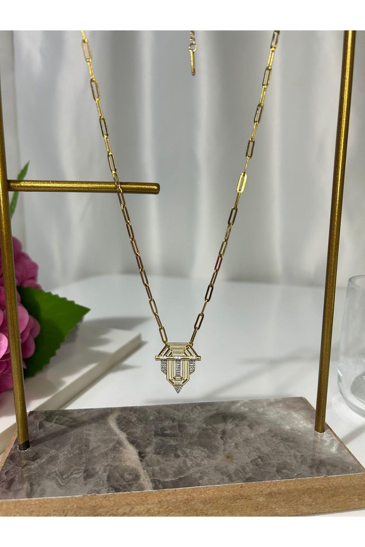 Gold Tasarım Leyla Kolye Çelik